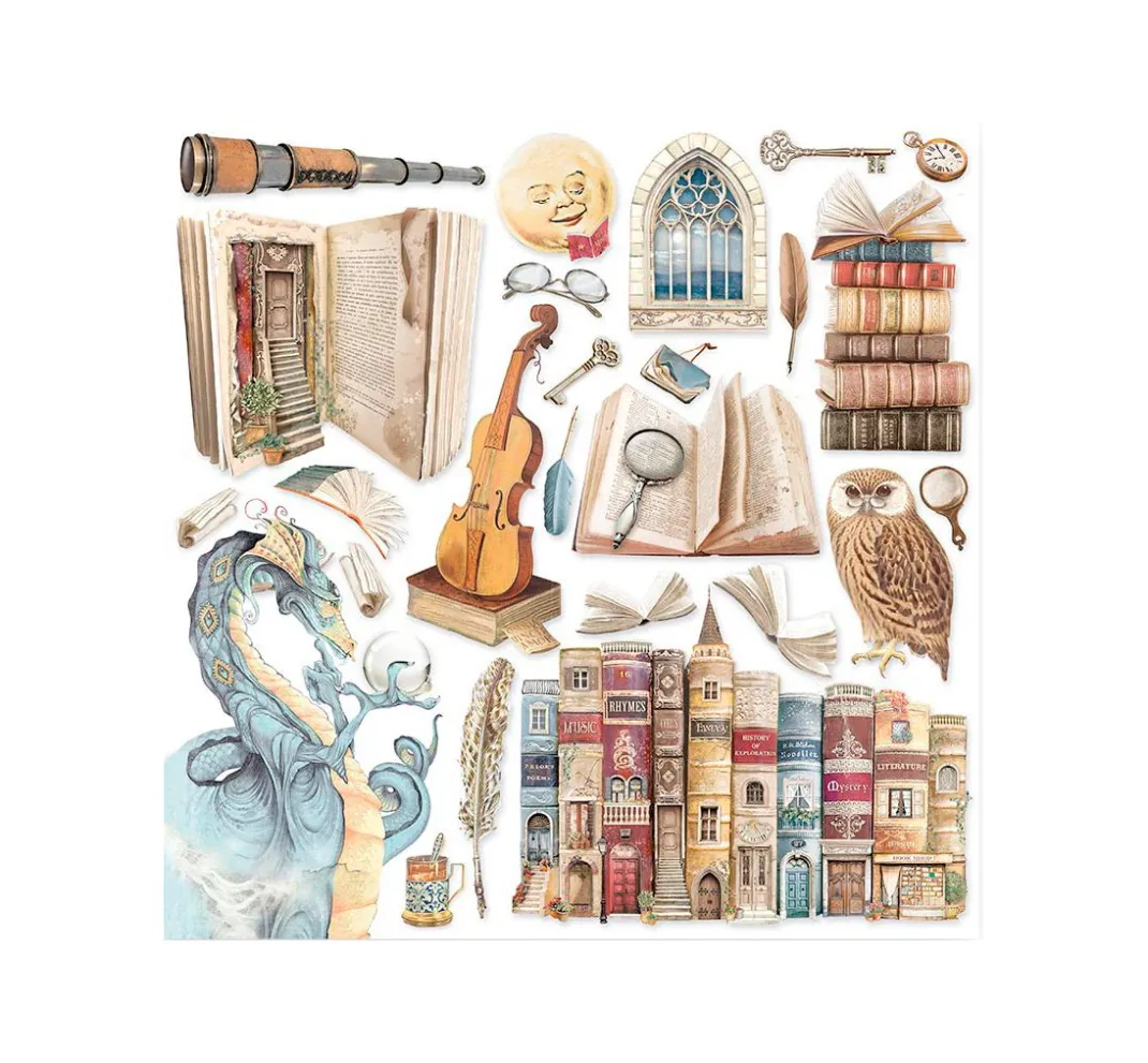 Stamperia Farb- & Motivblöcke|Scrapbooking>Scrapbook-Block "Vintage Library"