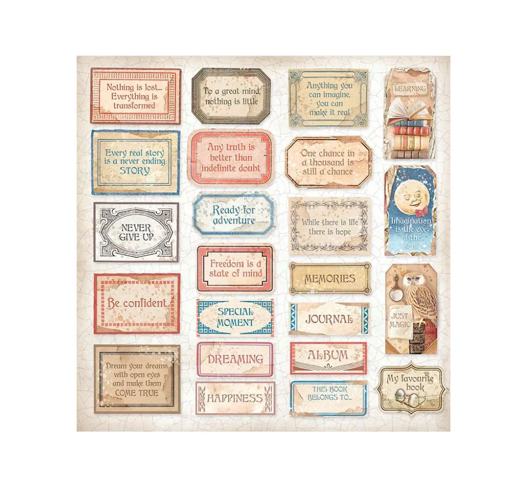 Stamperia Farb- & Motivblöcke|Scrapbooking>Scrapbook-Block "Vintage Library"