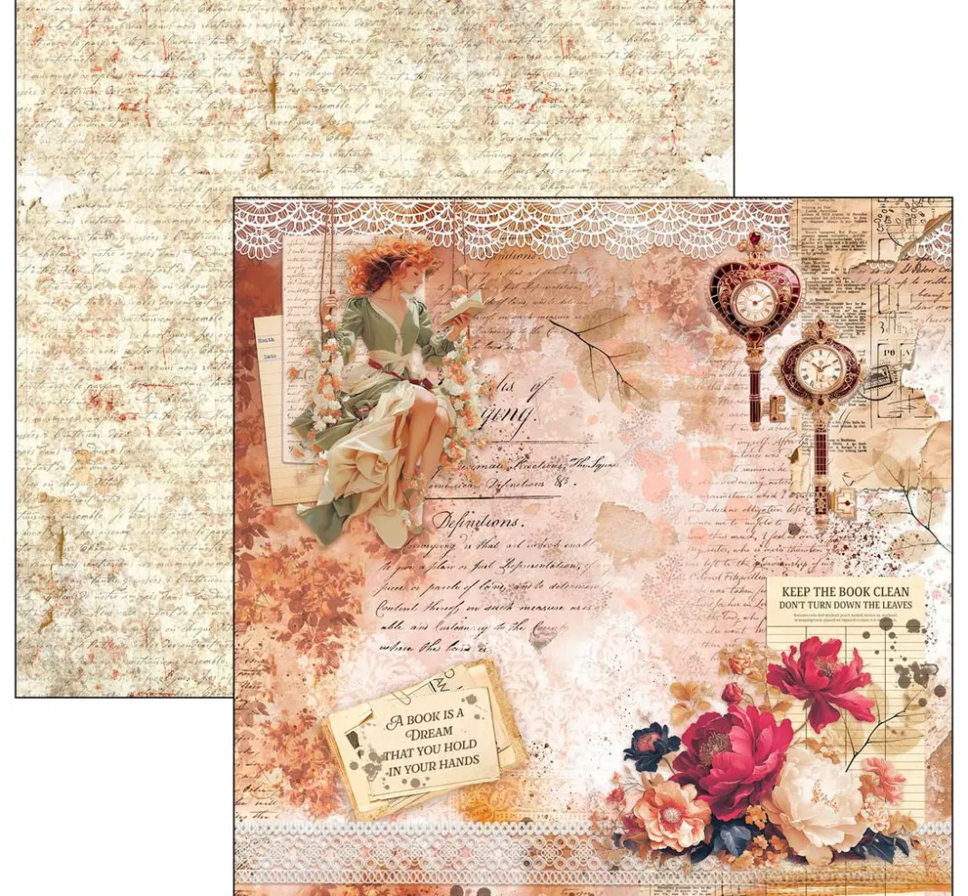 Ciao Bella Scrapbooking|Farb- & Motivblöcke>Scrapbook-Papier "Book Lovers"