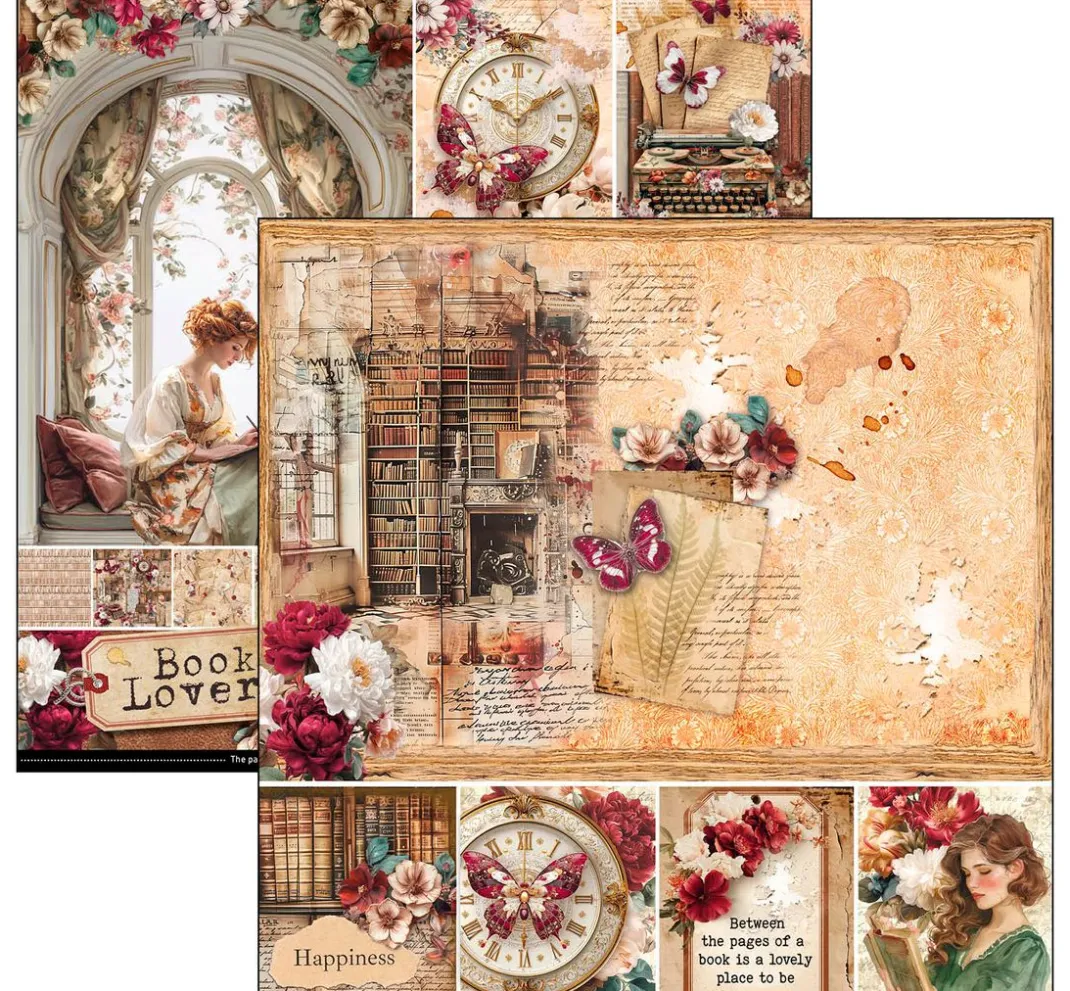 Ciao Bella Scrapbooking|Farb- & Motivblöcke>Scrapbook-Papier "Book Lovers"