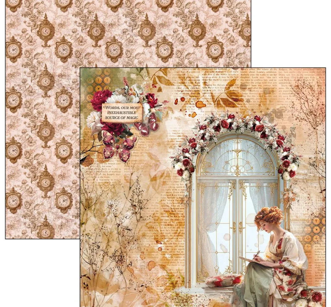 Ciao Bella Scrapbooking|Farb- & Motivblöcke>Scrapbook-Papier "Book Lovers"