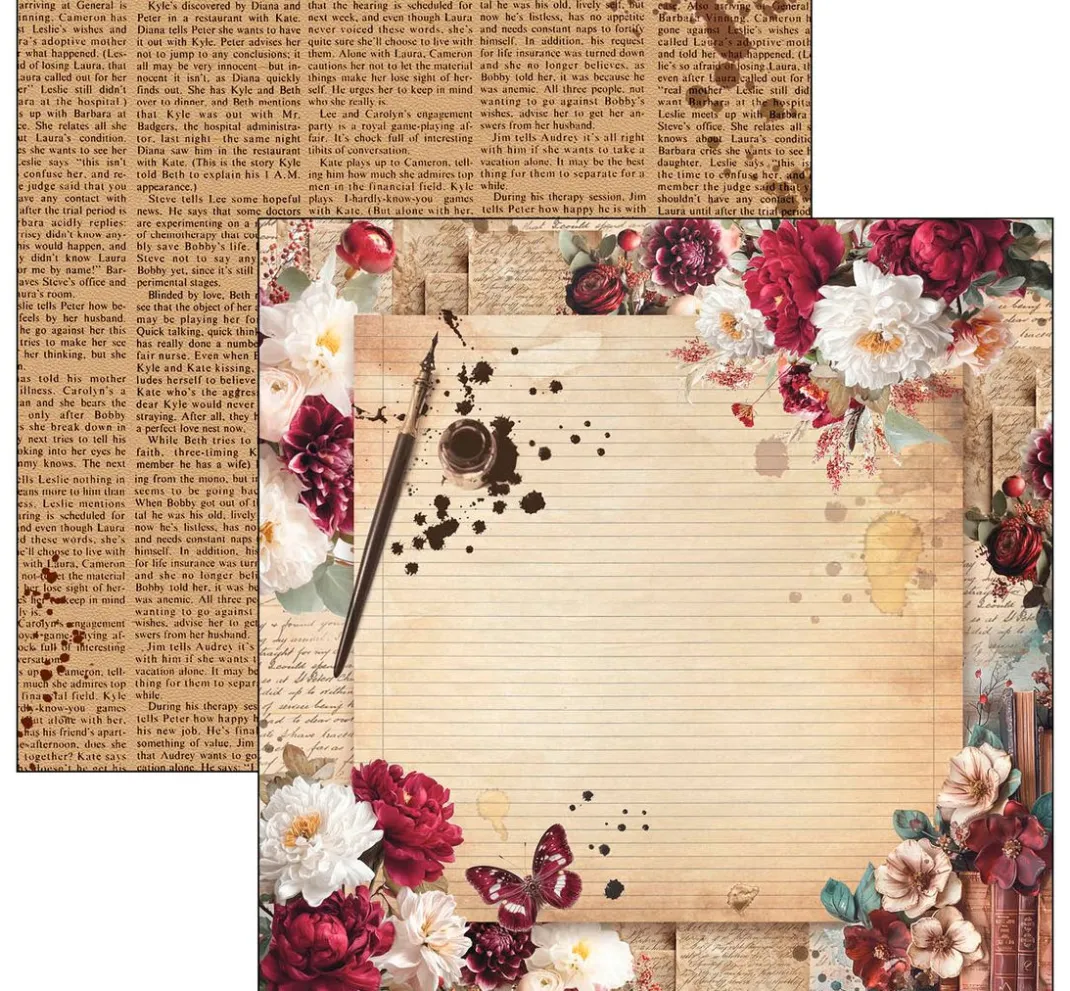 Ciao Bella Scrapbooking|Farb- & Motivblöcke>Scrapbook-Papier "Book Lovers"