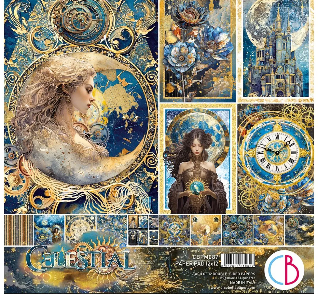 Ciao Bella Farb- & Motivblöcke|Scrapbooking>Scrapbook-Papier "Celestial"