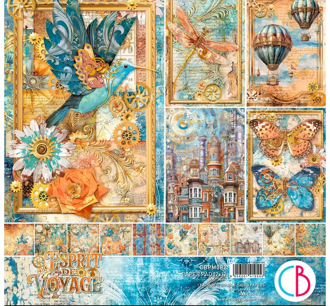 Ciao Bella Farb- & Motivblöcke|Scrapbooking>Scrapbook-Papier "Esprit de Voyage"