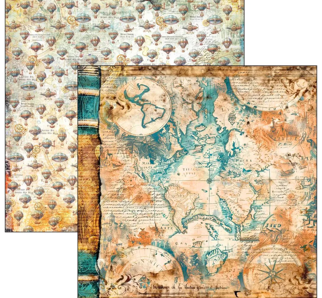 Ciao Bella Farb- & Motivblöcke|Scrapbooking>Scrapbook-Papier "Esprit de Voyage"