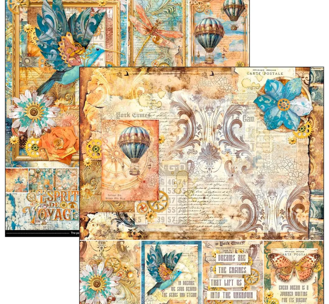 Ciao Bella Farb- & Motivblöcke|Scrapbooking>Scrapbook-Papier "Esprit de Voyage"