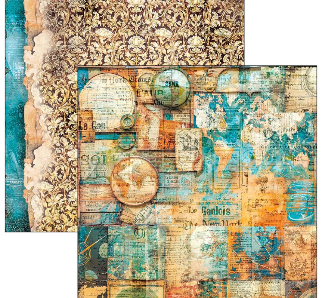 Ciao Bella Farb- & Motivblöcke|Scrapbooking>Scrapbook-Papier "Esprit de Voyage"