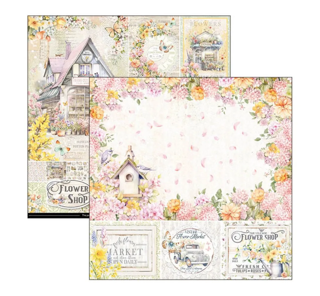 Ciao Bella Farb- & Motivblöcke|Scrapbooking>Scrapbook-Papier "Flower Shop"