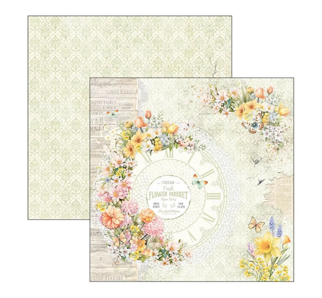 Ciao Bella Farb- & Motivblöcke|Scrapbooking>Scrapbook-Papier "Flower Shop"