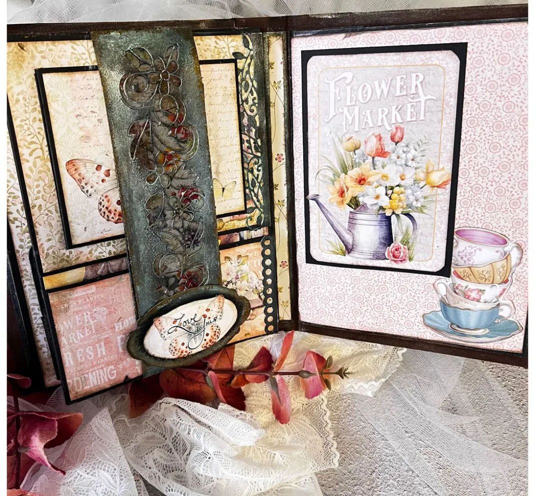 Ciao Bella Farb- & Motivblöcke|Scrapbooking>Scrapbook-Papier "Flower Shop"