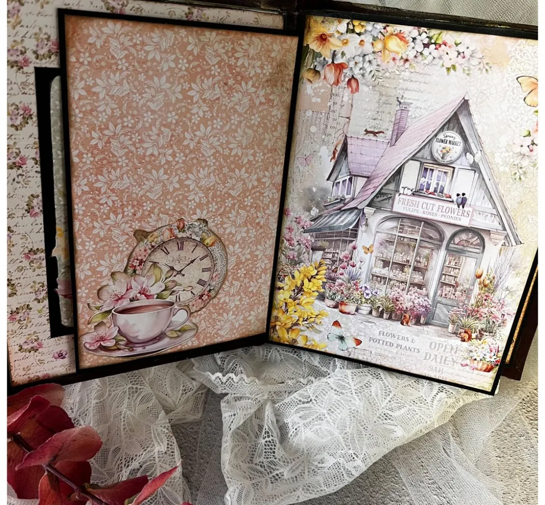 Ciao Bella Farb- & Motivblöcke|Scrapbooking>Scrapbook-Papier "Flower Shop"