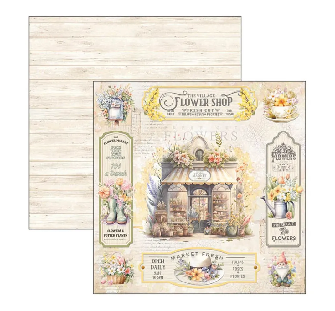Ciao Bella Farb- & Motivblöcke|Scrapbooking>Scrapbook-Papier "Flower Shop"