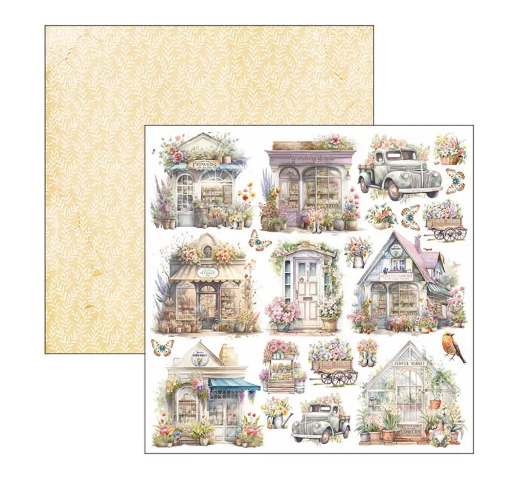 Ciao Bella Farb- & Motivblöcke|Scrapbooking>Scrapbook-Papier "Flower Shop"