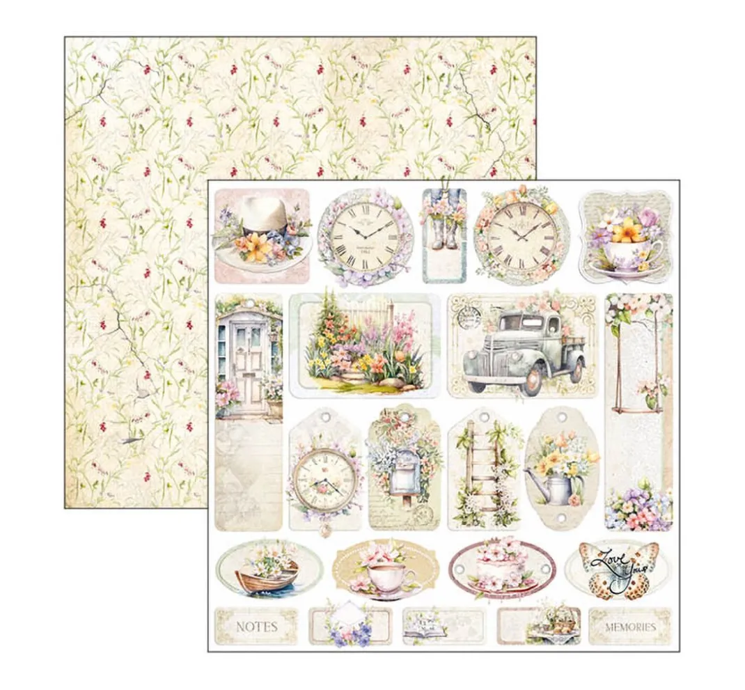 Ciao Bella Farb- & Motivblöcke|Scrapbooking>Scrapbook-Papier "Flower Shop"