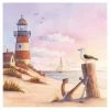 Ambiente Maritim|Serviettentechnik>Serviette "Abendstimmung am Meer"
