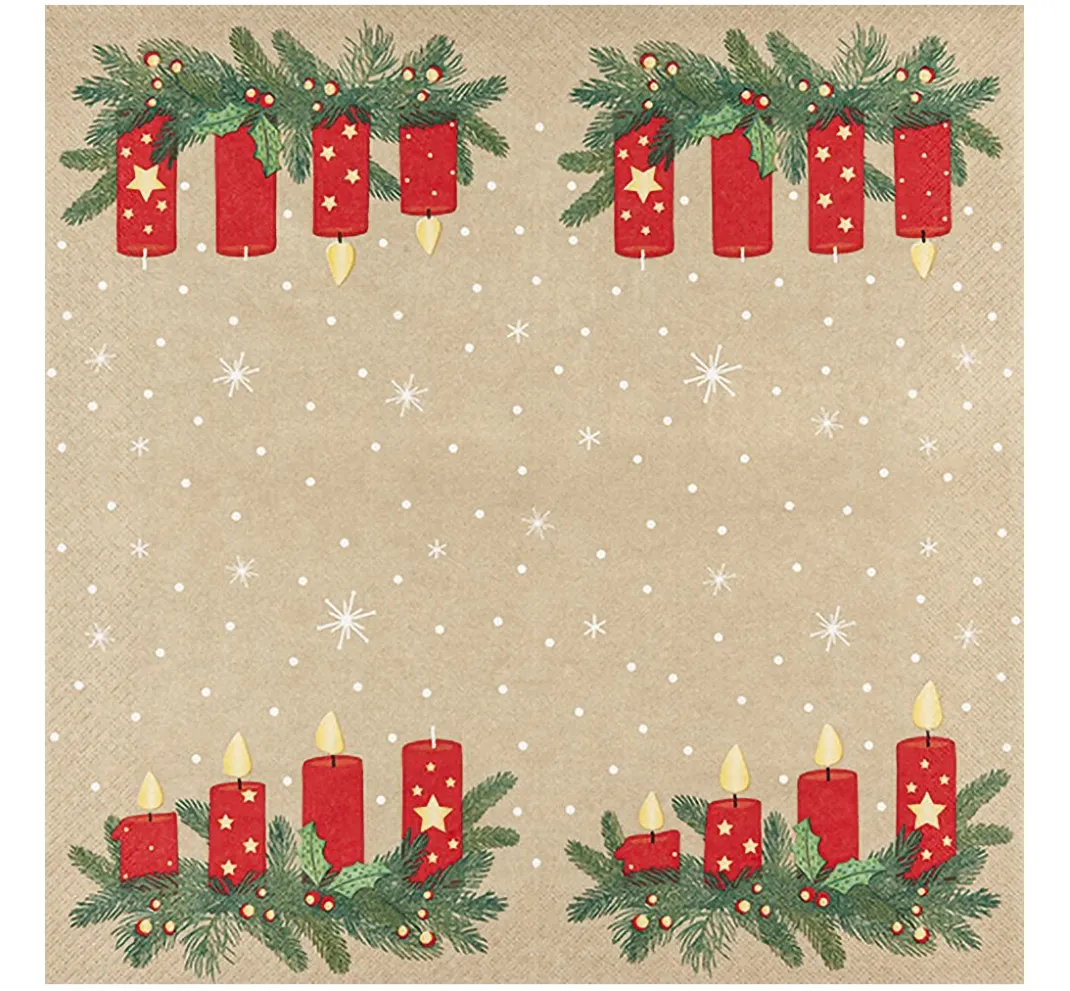 HOME FASHION Weihnachten|Serviettentechnik>Serviette "Advent Lights"
