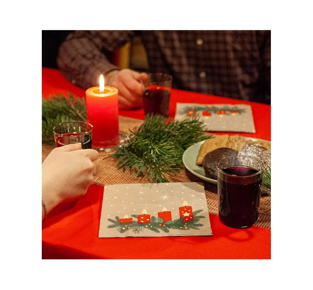 HOME FASHION Weihnachten|Serviettentechnik>Serviette "Advent Lights"