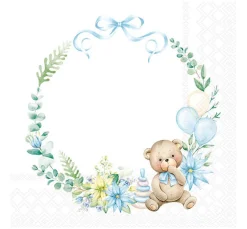 Ambiente Anlässe|Serviettentechnik>Serviette "Baby Teddy"