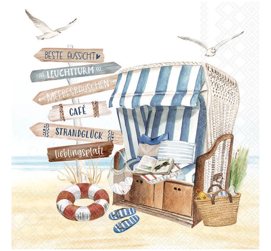 Ambiente Maritim|Serviettentechnik>Serviette "Beach Chair"