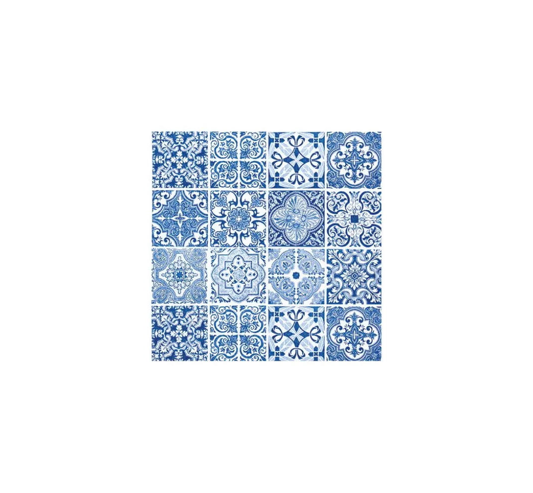 HOME FASHION Alltäglich|Serviettentechnik>Serviette "Blaue Fliesen"