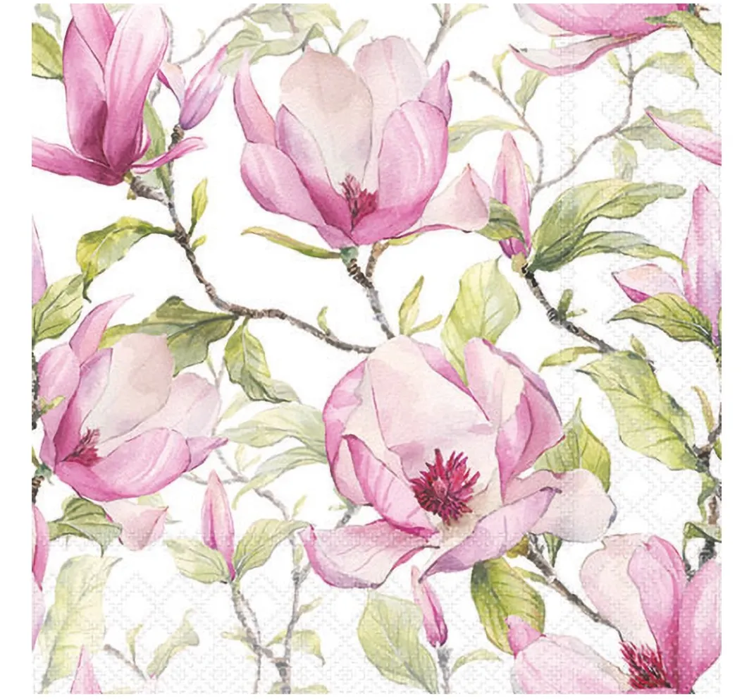 Ambiente Frühling|Serviettentechnik>Serviette "Blooming Magnolia"