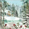 Ambiente Winter|Serviettentechnik>Serviette "Cabin In The Woods"