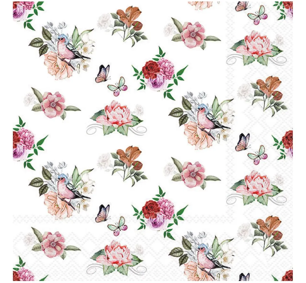 Ambiente Sommer|Serviettentechnik>Serviette "Charlotte white"