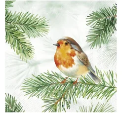 IHR Winter|Serviettentechnik>Serviette "Charming Robin"