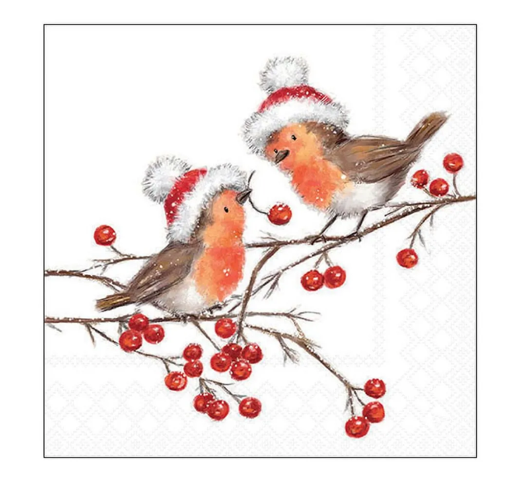 Ambiente Weihnachten|Serviettentechnik>Serviette "Christmas Robins"