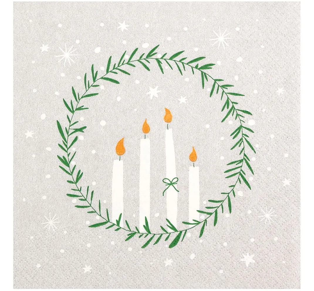 HOME FASHION Weihnachten|Serviettentechnik>Serviette "Delicate Wreath"
