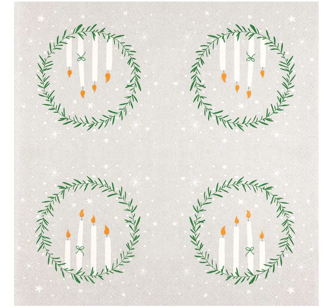 HOME FASHION Weihnachten|Serviettentechnik>Serviette "Delicate Wreath"