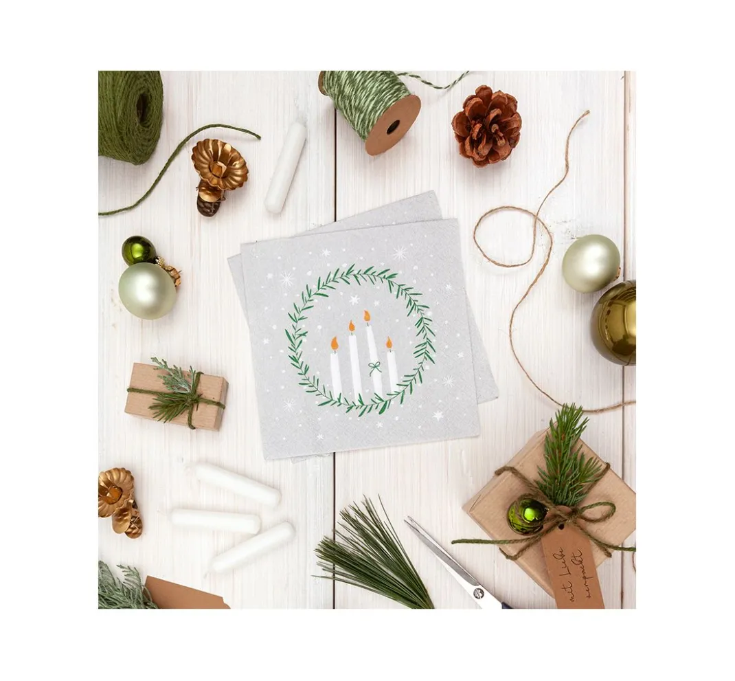 HOME FASHION Weihnachten|Serviettentechnik>Serviette "Delicate Wreath"