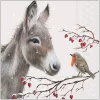 Ambiente Winter|Serviettentechnik>Serviette "Donkey And Robin"