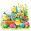 Ambiente Ostern|Serviettentechnik>Serviette "Drei Küken"