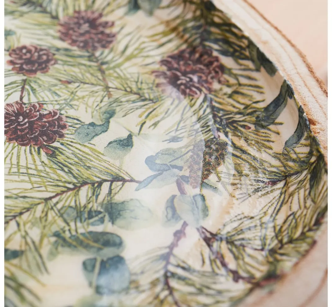 HOME FASHION Winter|Serviettentechnik>Serviette "Eucalyptus and Pine"