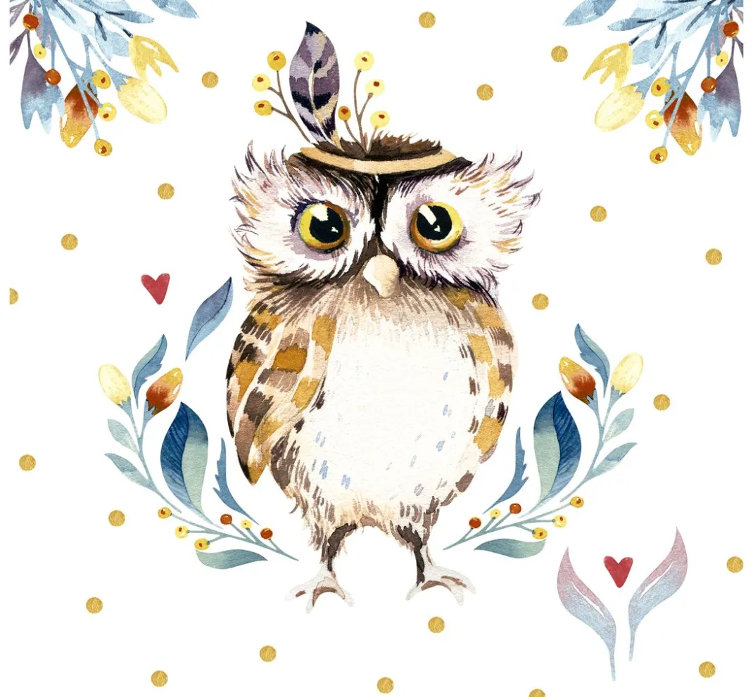 Paper+Design Frühling|Alltäglich>Serviette "Flower Owl"