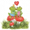 Ambiente Frühling|Serviettentechnik>Serviette "Frogs In Love"