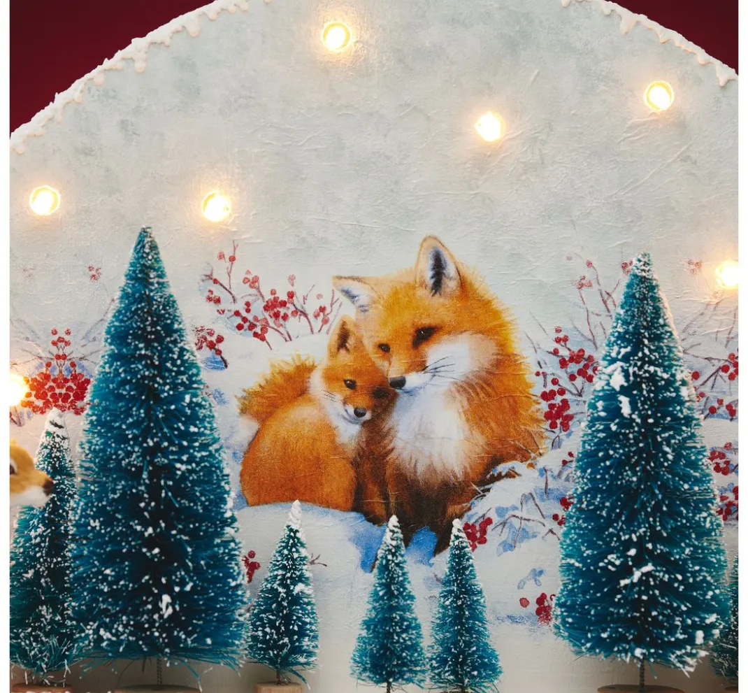 HOME FASHION Winter|Serviettentechnik>Serviette "Fuchsfamilie"