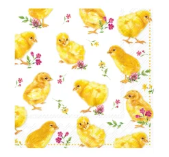 IHR Ostern|Serviettentechnik>Serviette "Gelbe Küken"