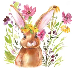 Ambiente Ostern|Serviettentechnik>Serviette "Girl Bunny"