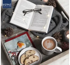 HOME FASHION Winter|Serviettentechnik>Serviette "Hallo Rotkehlchen"