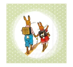 IHR Ostern|Serviettentechnik>Serviette "Hans und Gretchen"