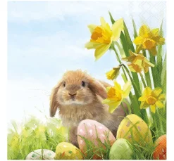 Ambiente Ostern|Serviettentechnik>Serviette "Hase Fluffy"