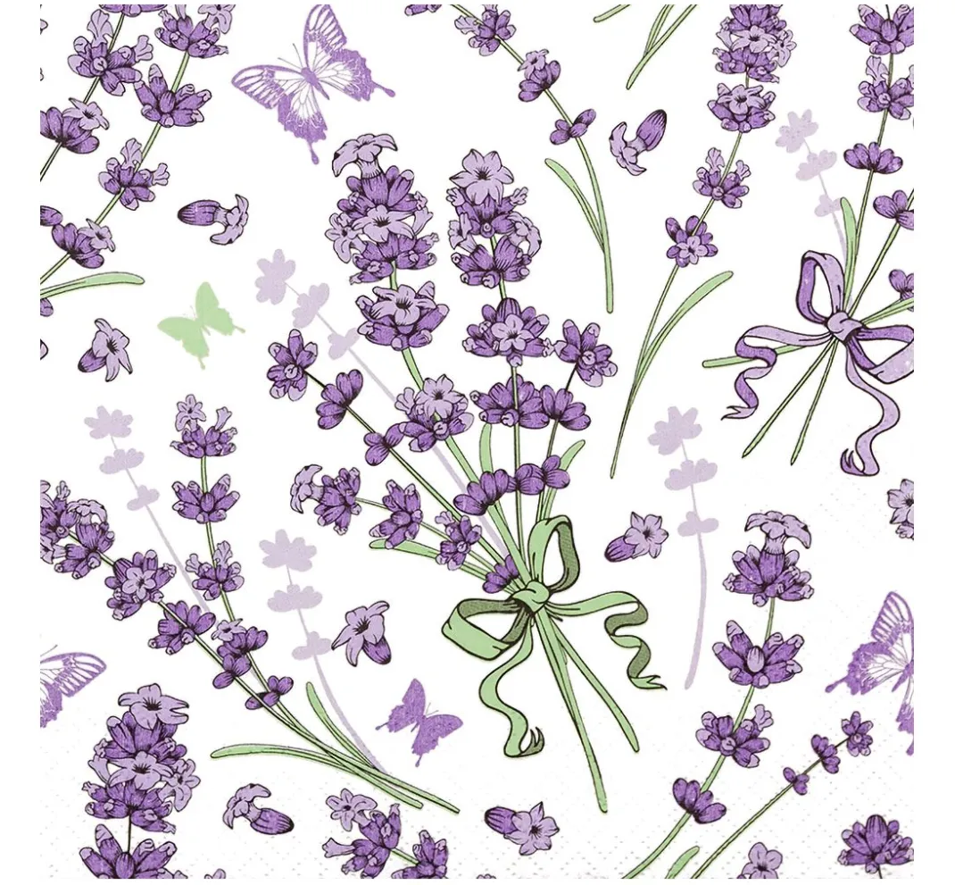 HOME FASHION Sommer|Serviettentechnik>Serviette "Lavender Love"