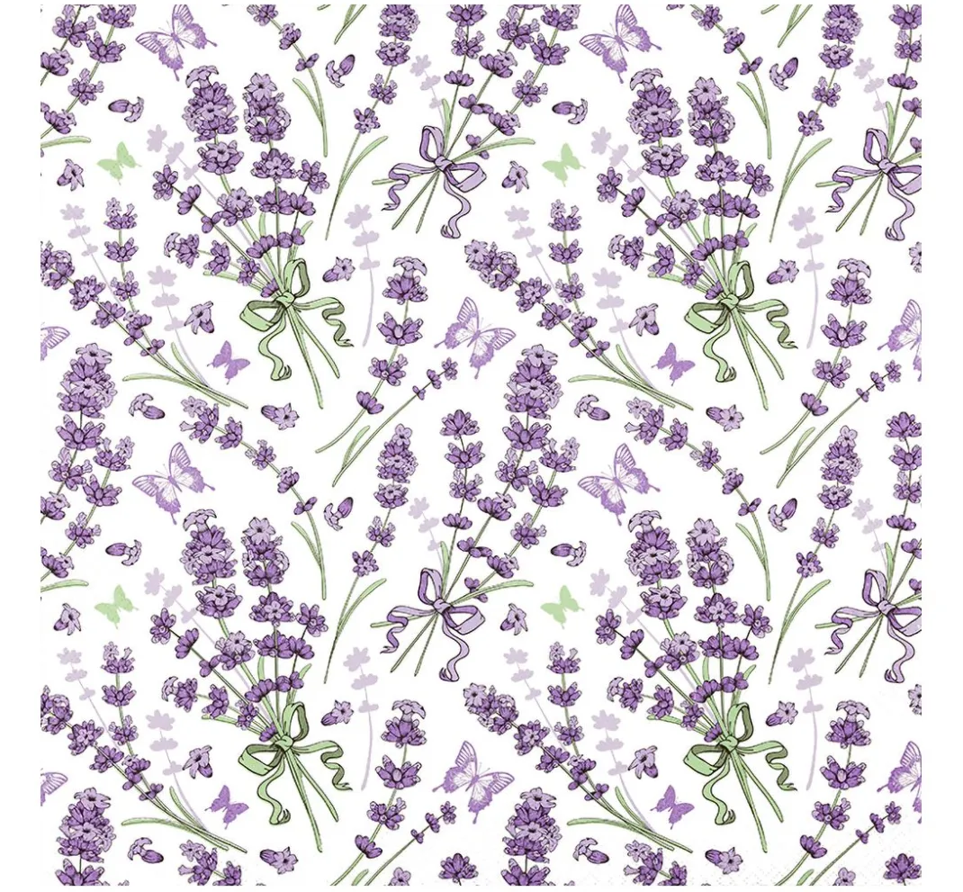 HOME FASHION Sommer|Serviettentechnik>Serviette "Lavender Love"