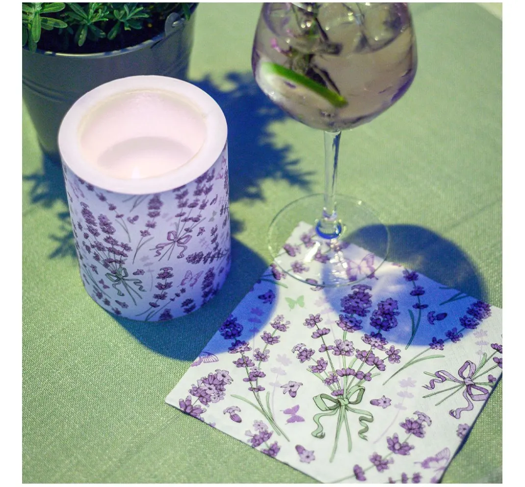 HOME FASHION Sommer|Serviettentechnik>Serviette "Lavender Love"