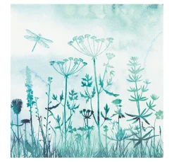 HOME FASHION Sommer|Serviettentechnik>Serviette "Libelle" Aquarell