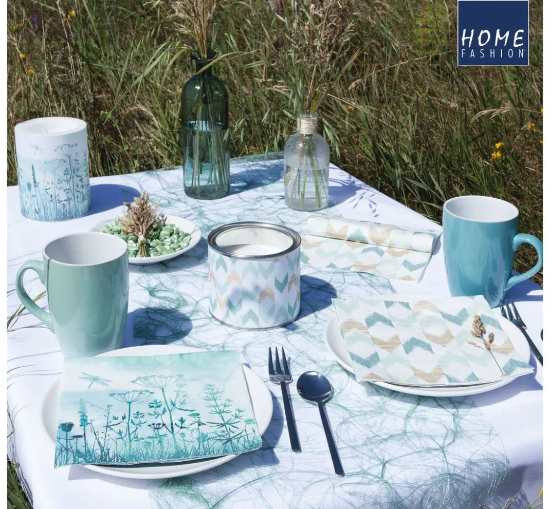 HOME FASHION Sommer|Serviettentechnik>Serviette "Libelle" Aquarell