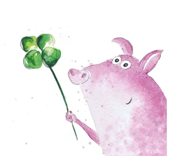 Ambiente Anlässe|Serviettentechnik>Serviette "Lucky Pig"
