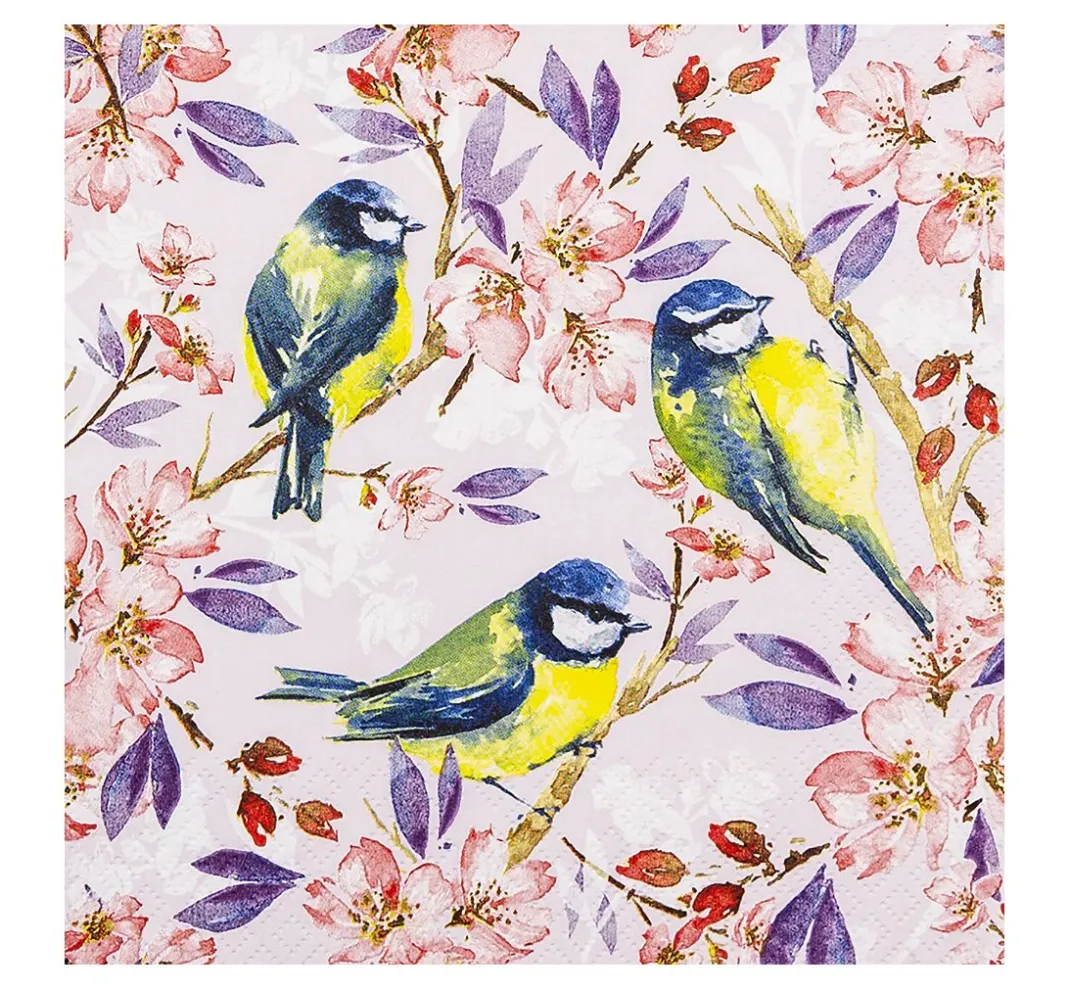 HOME FASHION Frühling|Serviettentechnik>Serviette "Meisenglück"
